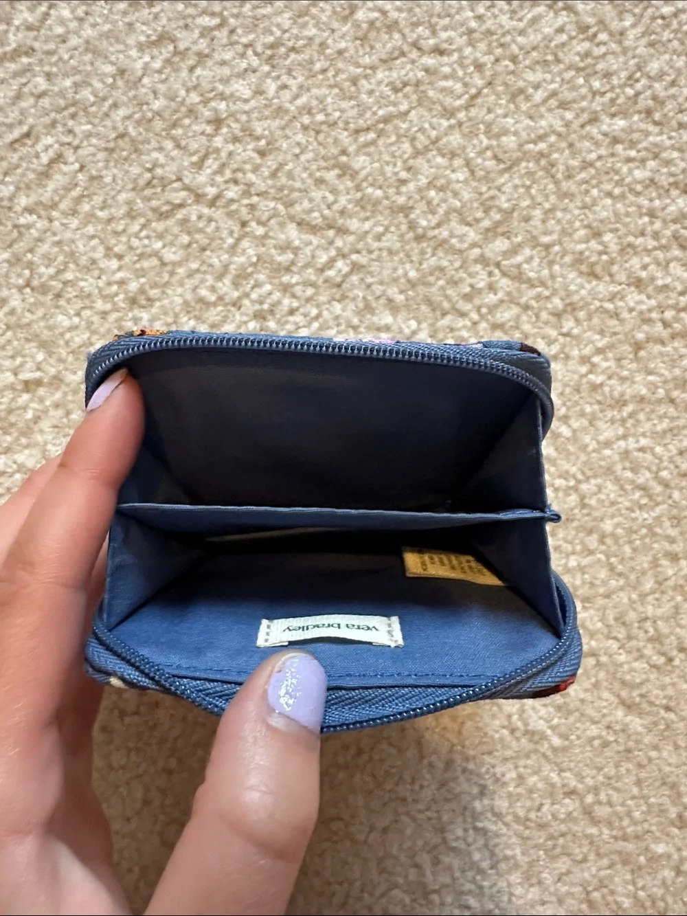 Vera Bradley Quilted Dog Zip Wallet - Blue